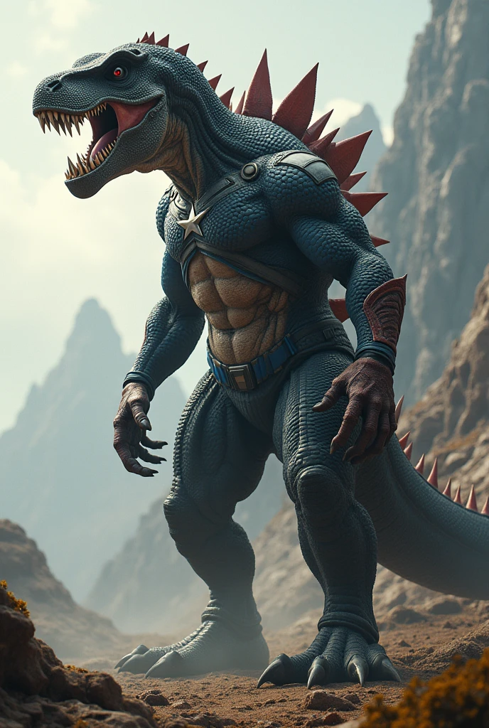 Hammerlot,Seer,dragon,male,aldult,solitary,4K,best quality,Looking at the audience,Show muscles,The upper body is exposed,Naked chest,Chest muscles, Pink nipples, Six-pack abs,Biceps,Cross scar on chest,dragon尾巴,Anatomically correct,pride,Soft shadows,A solemn and delicate face,High quality eyes,Yellow eyes,Red pupil,Magnificent,brave,Confident smile,Strong,Mature,Black leather shorts,Black wiring harness,grassland,Blue sky and white clouds,Sunshine