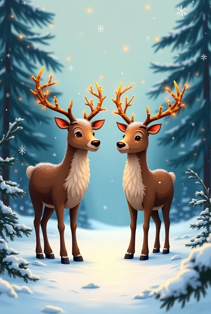 Animated reindeer couple


