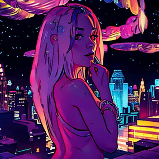 Naked girl smoking a blunt, shadow of naked girl smoking blunt, trippy background, neon colors, ultraviolet, uv color art, intricate, tall detailed, accurate, dramatic psychedelic art, cg, 3d, 8k 4k