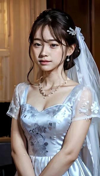 Haruno sakura, ((alone)), alone, bride, Wearing a white wedding dress, Queen, Happy, ((Show your forehead)), Are standing, Entering the Church, delicate, young, Detailed face, High resolution, ((whole body)), (Flowers around her), whole body, she is a beautiful woman getting married, High quality face, beautiful, Shine