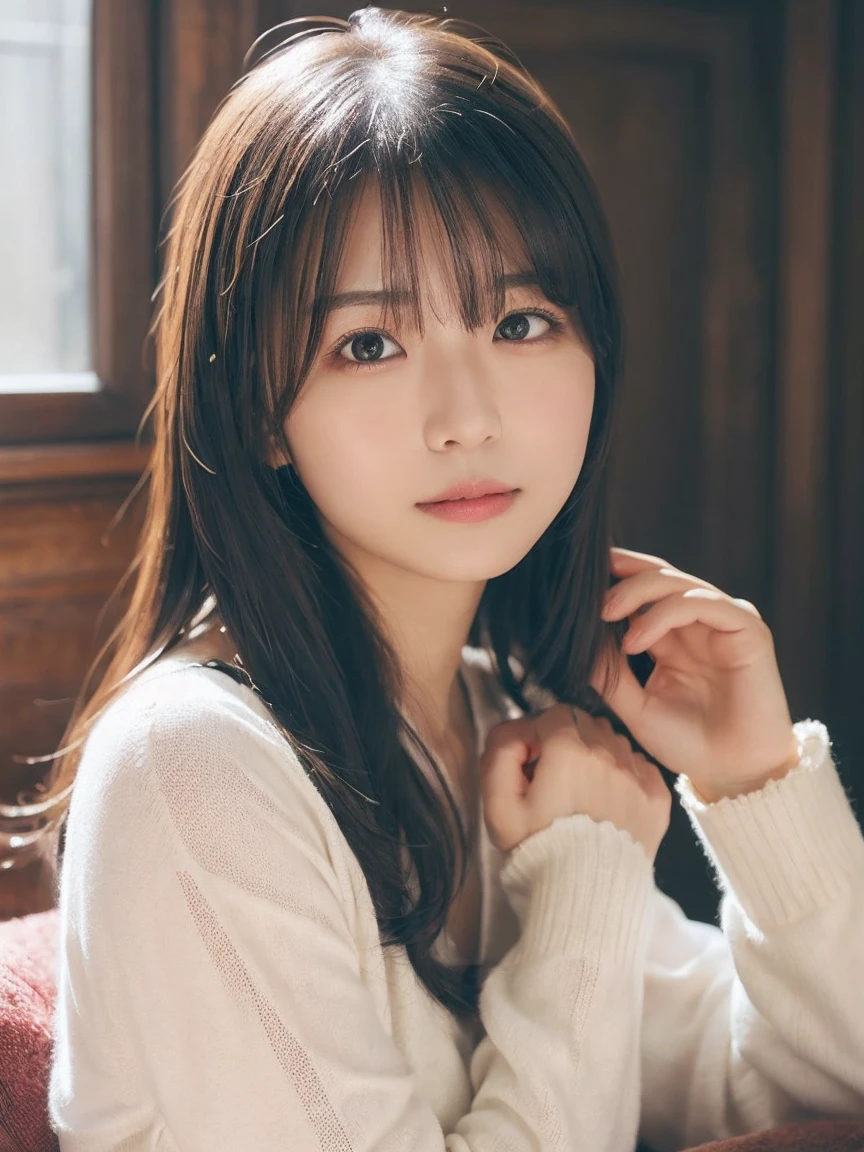 4K、Raw photo、Photoreal Stick、hight resolution、Cute 25 year old woman in Japan , Face like an idol、Brown hair long hair、With bangs、skin tanned、Tan Cute Real Photo Girl、、Nurse、Nursing homes、Looking at the camera