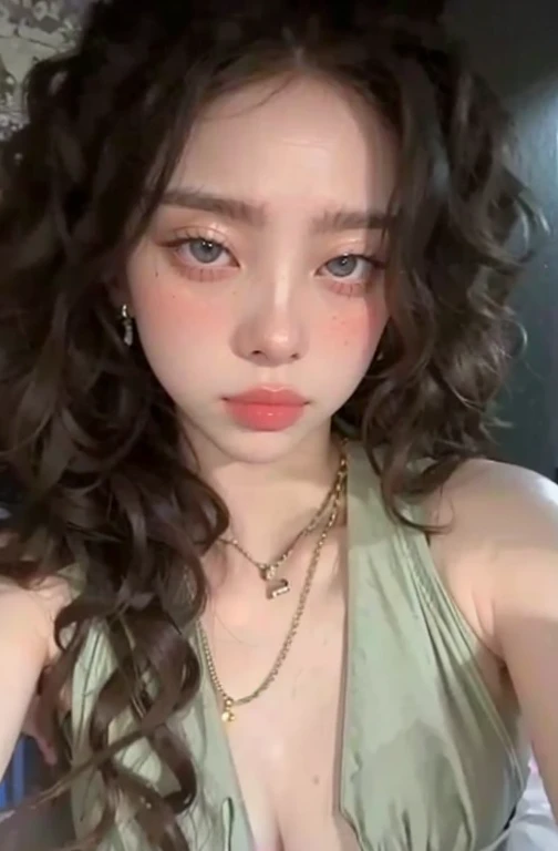 Beautiful handsome woman, ((top quality, 8k, masterpiece:1.retty woman, 1 woman, huge breasts:1.3, slender figure:1.1, elastic red long hair, (shower, wet body, wet clothes:1.1), very detailed face, detailed lips, detailed BLUE EYES, DETAILED BLUE eyes, double eyelids, Detailed blue eyes, red wet hair, red wet hair, red wet hair, huge earrings, middle sized breasts, Blue eyes, innocent stare at the viewer, wet red curly wavy hair, DETAILED BLUE EYES