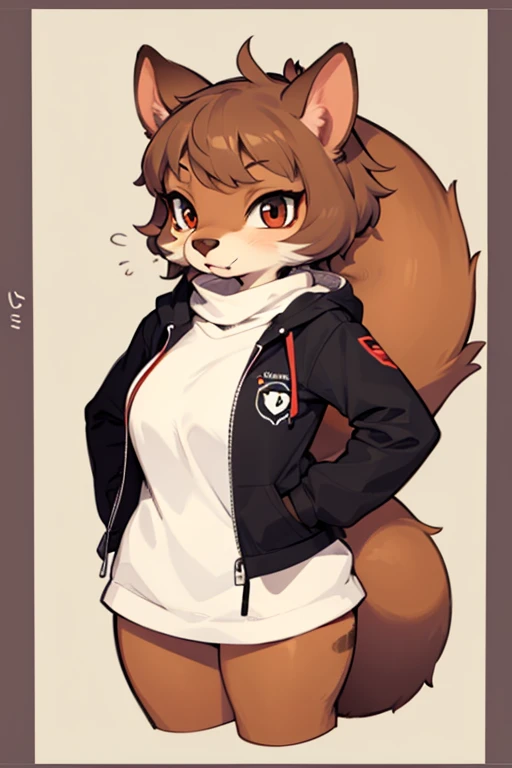 Female furry squirrel furry art ai (desc) style 