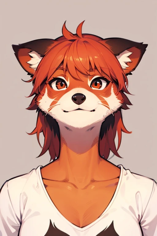 Female furry red panda furry art ai (desc) style 