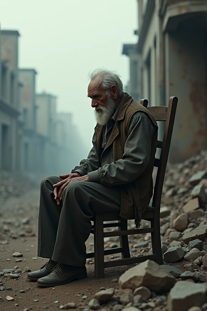 An old man waiting for death to come to him when everything he had was lost because of war.