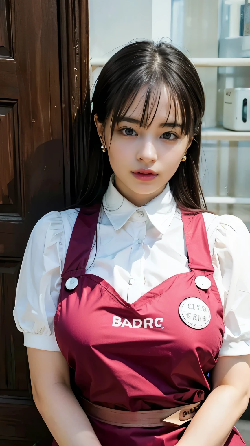 ((Midnight, Best quality, 8k, Masterpiece :1.3)), Whole body, Long legs, Sharp focus :1.2, A pretty woman with perfect figure :1.4, Slender abs :1.1, ((Dark brown hair, Big breasts :1.2)), (White tight tshirt, Jean bib, Standing:1.2), ((Night city view, Rooftop:1.3)), Highly detailed face and skin texture, Detailed eyes, Double eyelid, ballgag