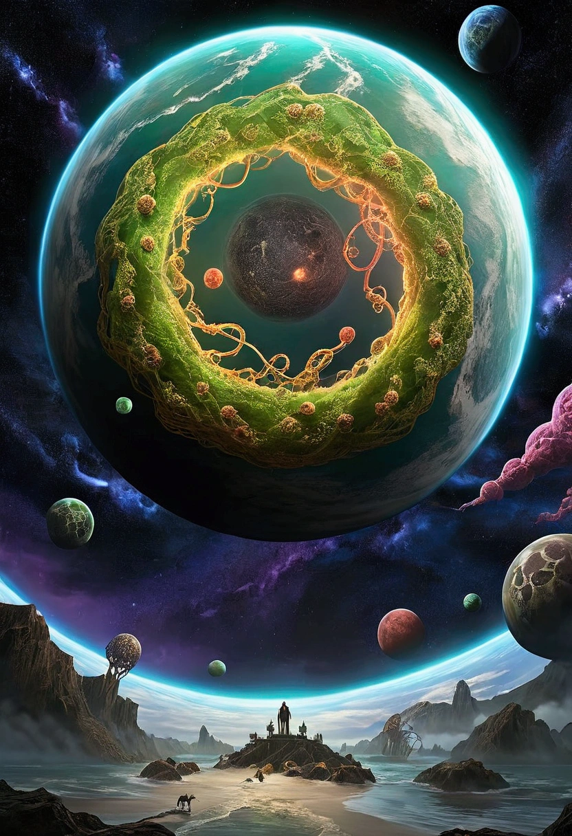 There is a planet at the center , Space Tentacles, Lovecraft inspiration, Lovecraftの宇宙的恐怖, Lovecraft hellscape,  Fantasy and Space Horror Movies ,  Lovecraft Scenery , Lovecraft,  a planet in outer space 