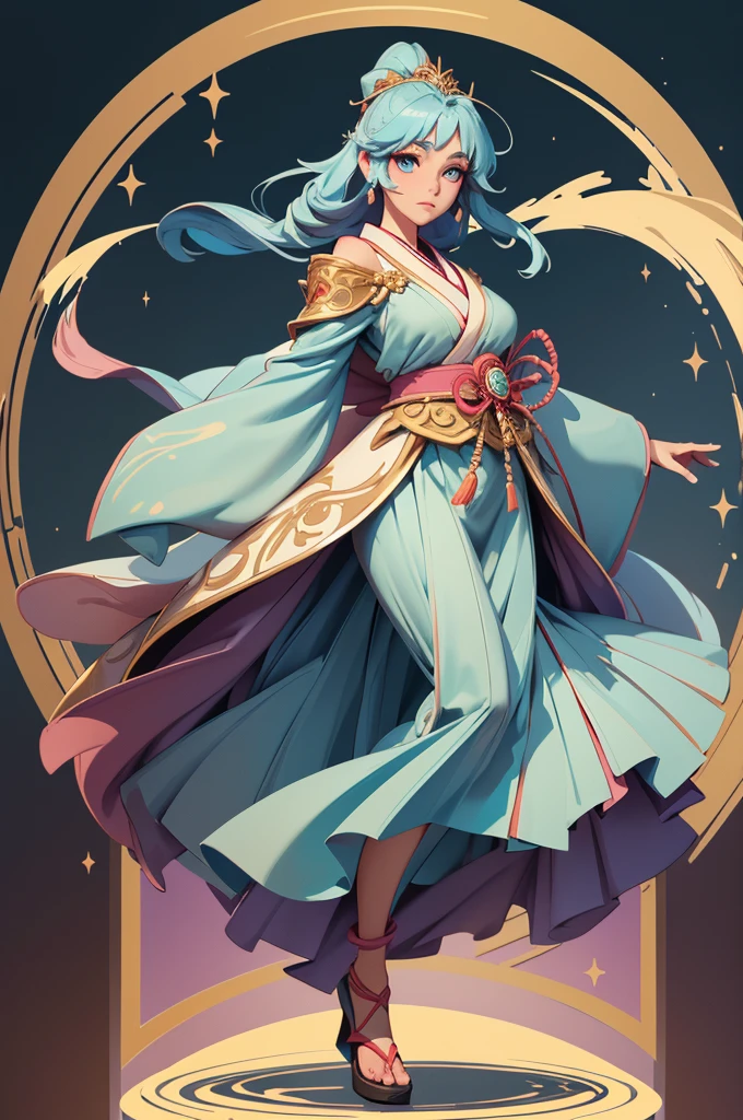 ((best quality)) , ((masterpiece)) , (detailed),hearthstone Festival of Legends", hearthstone, cartoon style character design for mobile game poster, strong man with golden armor and blue crystal in his hand is holding glowing yellow ring above head that looks like lightings from sky, vibrant colors, simple background with swirls around the edges, text "FESTIVAL OFforming legends". .,((art nouveau style , elegant, decorative, curvilinear forms, nature-inspired, ornate, detailed))