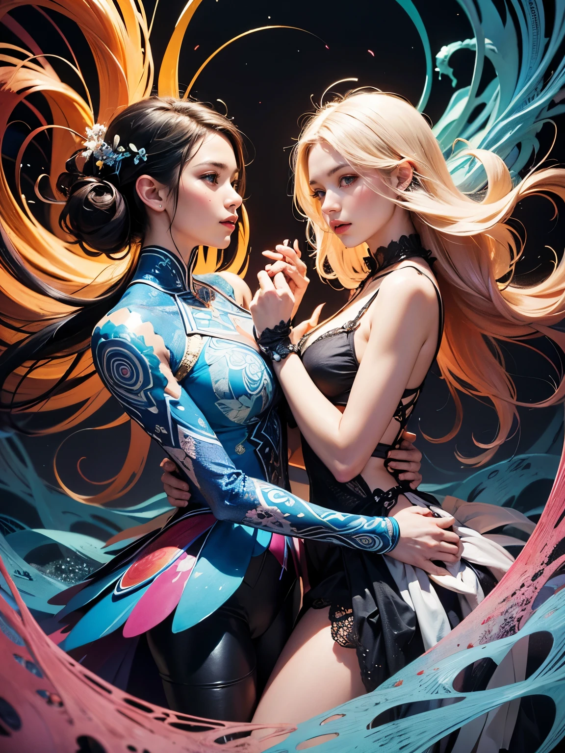 A pintura gerada pela IA do Sea Art retrata uma imagem fascinante de yin yang, bringing to life the harmony and interconnectedness of opposing forces and duality; (Sol e a Lua), (claro e escuro), (positivo e negativo), (masculino e feminino). Nessa obra de arte, The contrast between colors and shapes creates a striking visual representation of this duality. no centro da tela, dentro de uma bola de cristal, A perfect circle is divided into two halves: uma negra, representando o yin, e outra branca, simbolizando o yang. The division is clear and crisp, But there is also a smooth transition between the two halves, representing the constant interaction and transformation of these opposing energies. The yin half is marked by smooth lines and delicate curves, creating a sense of fluidity and serenity. The black color is deep and mysterious, evoking a sense of introspection and calm. This half of the image suggests the feminine principle, com sua energia receptiva e intuitiva. por outro lado, The yang half is represented by firmer, linhas mais angulares, conveying a sense of dynamism and strength. A cor branca brilhante irradia luz e energia, expressing the masculine principle of action and extroversion. The interaction between the yin and yang halves is enhanced by subtle elements, como pequenas curvas e pontos estrategicamente colocados. These details symbolize the mutual presence of opposing elements in each aspect. While yin contains a small point of yang, Yang also contains a small point of yin, creating a dynamic and harmonious balance. Essa pintura gerada pela IA do Sea Art transmite uma mensagem profunda sobre a dualidade do universo. It reminds us of the importance of finding the balance between opposing forces and recognizing the interdependence between them. Ao contemplar essa obra de arte, somos convidados a refletir sobre como podemos integrar as qualidades yin e yang em nossas vidas, buscando harmonia e plenitude.