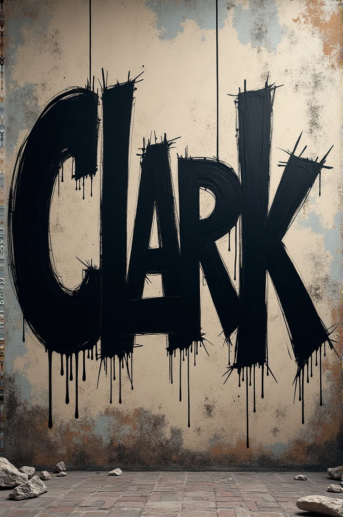 word: Clark , written in black graffiti