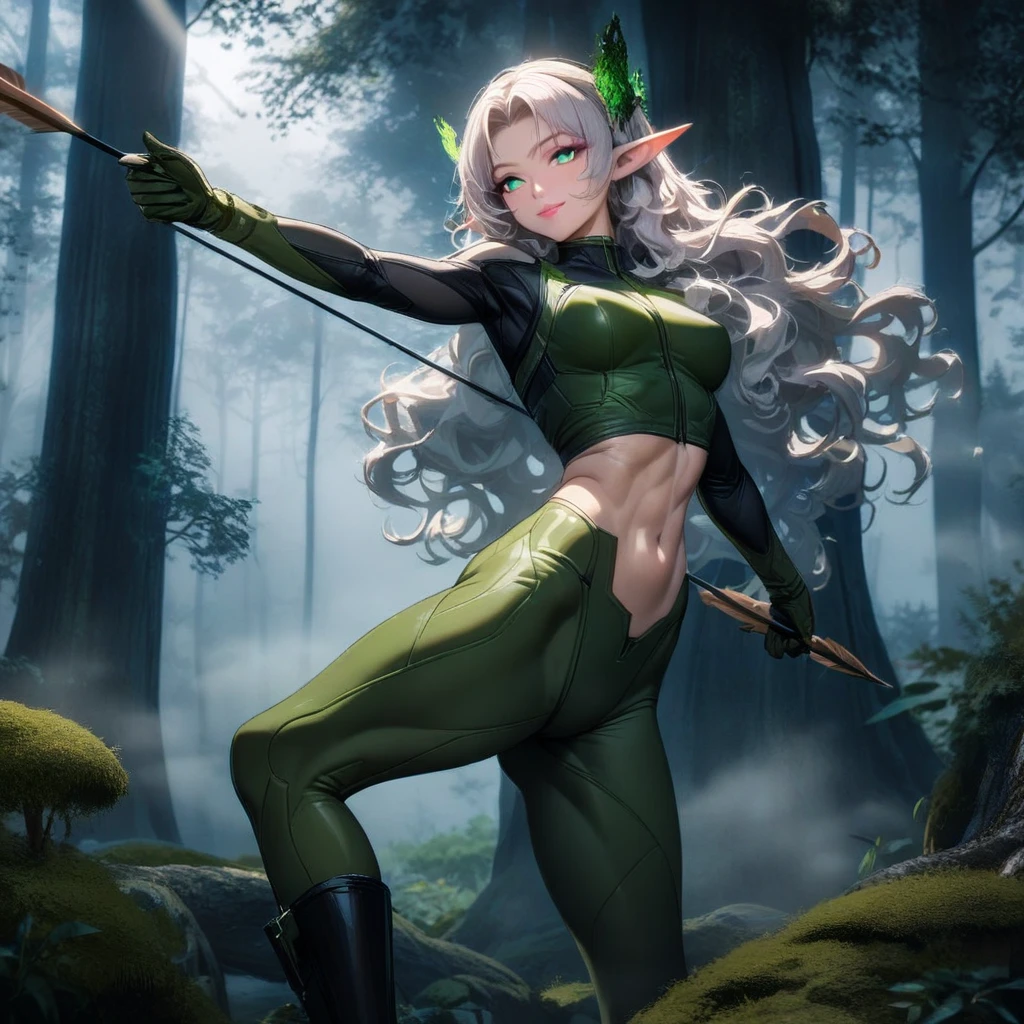 Rayla, dragon prince, elf girl, white hair, long hair, horn on head, holding dagger.