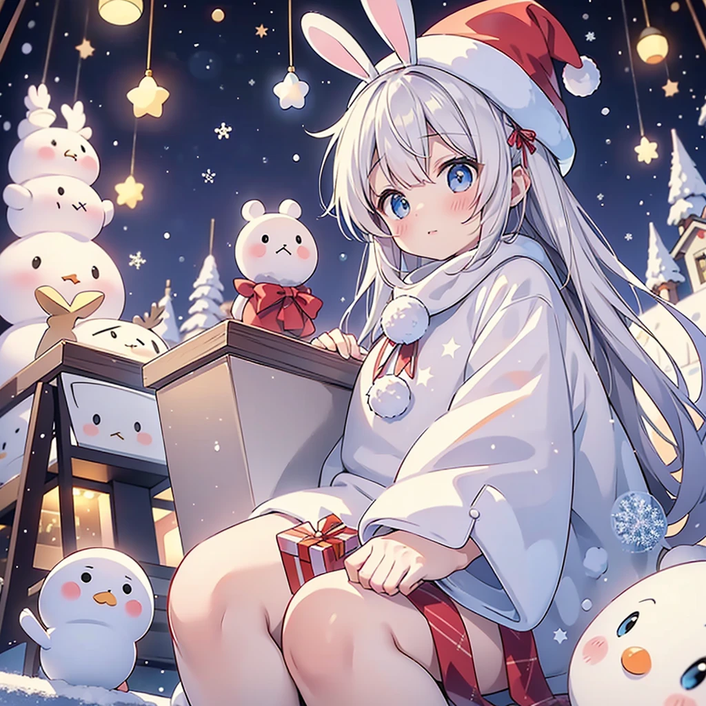 kawaii girl、Long、Braiding、santa claus、Sled、chimney、infestation