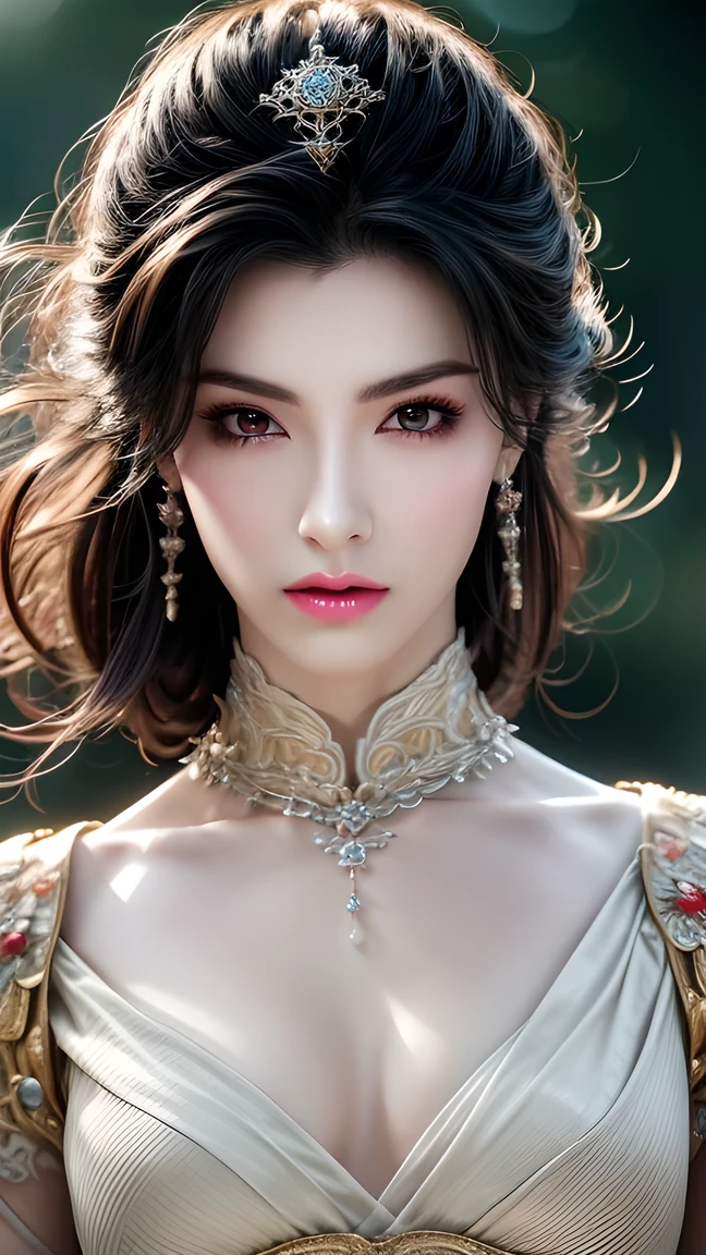  best quality, masterpiece, Medium chest, (Medium breasts),  Detailed Skin Textures,  delicate fabric texture , delicate face,  superdetail, 8k,  intricate details , 1 Girl, 30 years old,  High Contrast ,  high resolution eyes , black-haired goddess，Royal sister，Sexy。