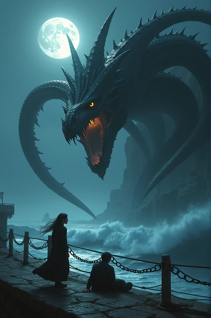 Abyssal Caverns: Depict the Abyssal Caverns as a foreboding, shadowy realm with jagged rock formations and a sinister atmosphere. Perhaps include ancient dragons or mystical creatures lurking in the shadows