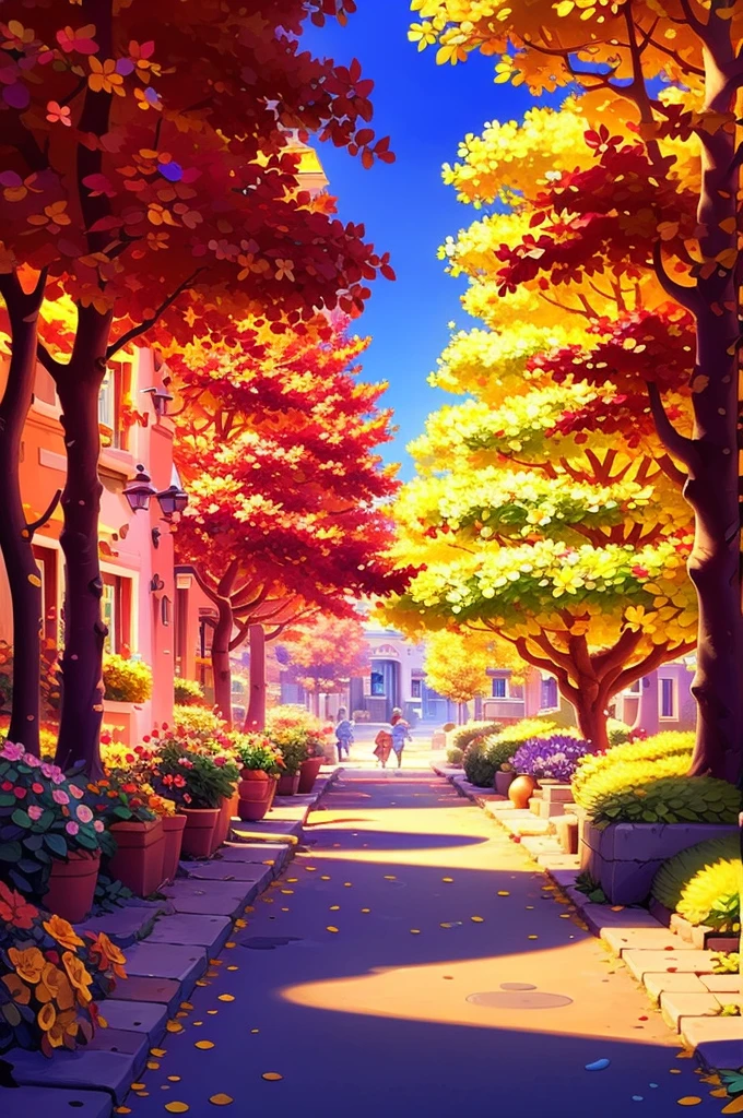 Masterpiece,Best quality,Highres,Extremely detailed 8k wallpaper,Very clear,a small european town full of flowers,