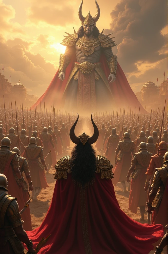 legion of demons marching to war seen from the front