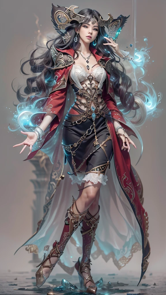 8K、(number々Award-winning masterpieces of、incredible detailing、textured、Maximum detail)、(hyper realisitic:1.4)、(reallistic:1.3)、(full body portrait painting:1.8)、(Upper Body Up:0.4)、(Top quality realistic textured skin)、(Elaborate perfectly symmetrical eyes)、Elaborate face、((medieval world))、((The Flame Devil of the Lord))、((The Fire Devil of the Lord's Hell))、(burning brightly、 Icy gaze)、(Full body like:1.6)、 (smiling mischievously)、(Eyes that glow red in the dark:1.5)、(A pair of red eyes emitting a strong red light from the inside:1.5)、(Swirling flames and flames in the background)、(dramatic light)、(A majestic sight)、(The expression is gentle and beautiful、Somewhere horrible)、Glass earrings in the ears、 (dramatic photography:1.4)、(Standing of the whole body:1.8)、(dramatic pose)、(Golden hair)、(Silver)hair)、(maroon hair)、(Upturned hair)、((Downward-pointing hair)、(A simple necklace with exquisite workmanship around the neck)、(Bioluminescence with a brilliant glow:1.3)、(Fancy Flame Magic:1.2)、(Swirling flames)、 The Great Temple of the Devil、 Great Temple、 Great Temple、great cathedral、Temple ruins、Detached temple、(Luminous Magic Circle)、Ruins of the old castle、Shining majestic cloud masses and sky、lightning、Epic graphics、Faded、art by、(by Greg Rutkowski:0.8)、(teal and orange:0.4)、(art stations:1.5)、cinematic、((Neutral Color))、(HDR:1.5)、(Muted colors:1.2)、The ultra-detailliert、dramatic light、(intricate detailes:1.1)、the complex background、