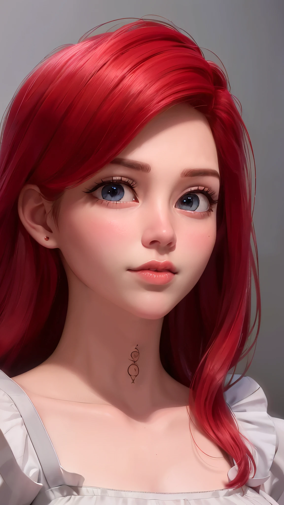 a girl,redhead,wide curious eyes,beautiful detailed eyes,beautiful detailed lips,extremely detailed eyes and face,long eyelashes,portrait,realism,photorealistic,cinematic lighting,natural lighting,soft lighting,warm color tones,detailed facial features,detailed skin texture,high quality,8k,best quality,masterpiece,ultra-detailed,realistic,cinematic,dramatic,intricate details