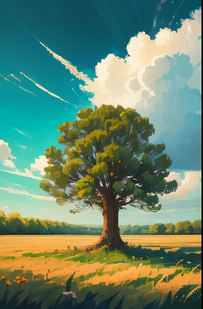 painting of a lone tree in a field with a cloudy sky, pixel art by Michael Sutfin, deviantart, pixel art, beautiful detailed pixel art, detailed pixel artwork, #pixelart, # pixelart, 32-bit pixel art, detailed pixel art, /r/pixelart, pixelart, high quality pixel art, pixel artwork, #pixelart:3, pixel art animation