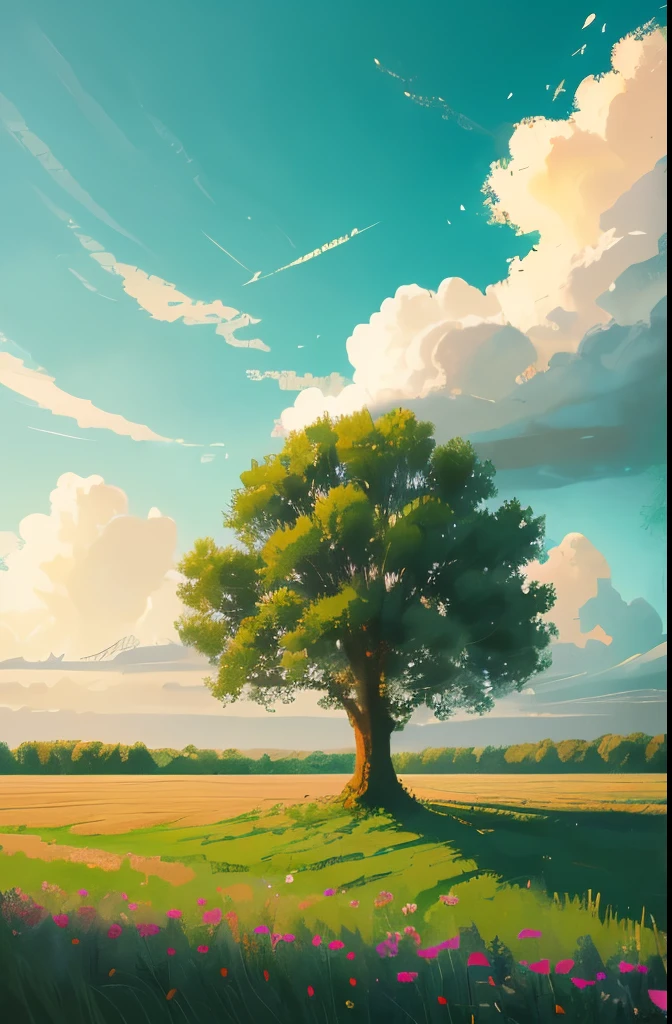 painting of a lone tree in a field with a cloudy sky, pixel art by Michael Sutfin, deviantart, pixel art, beautiful detailed pixel art, detailed pixel artwork, #pixelart, # pixelart, 32-bit pixel art, detailed pixel art, /r/pixelart, pixelart, high quality pixel art, pixel artwork, #pixelart:3, pixel art animation