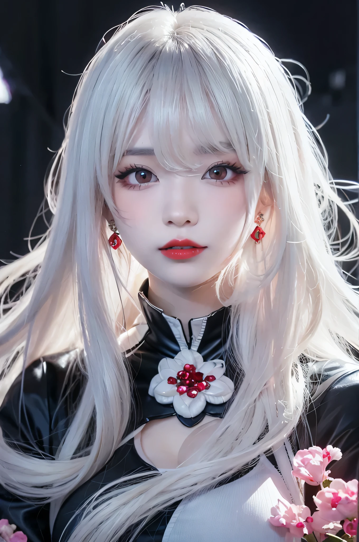 One wearing a white dress、Close-up of woman wearing black headband, guweiz style artwork, IG model | artistic germ, extremely detailed artistic germ, surreal anime, Soft portrait shots 8K, artistic germ. anime illustration, Bowater's art style, Blue-haired princess, 8k artistic germ bokeh,blue hair,semi long hair,blue eyes,Beautiful glasses,wear glasses(focus),huge ,bright smile