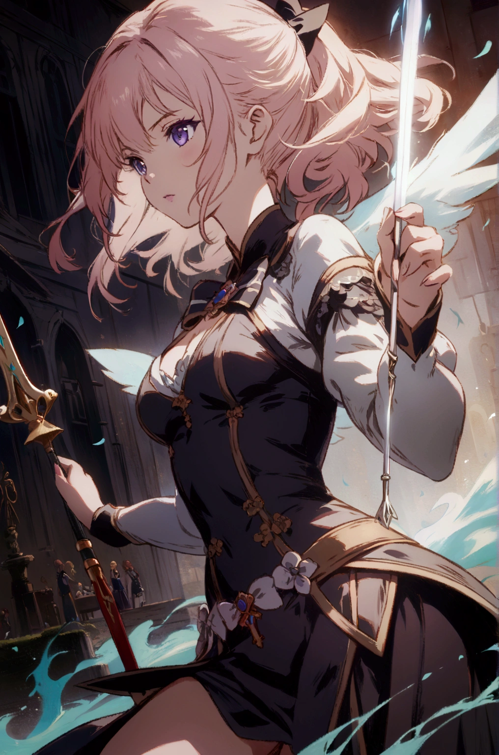 ((xcalibur_focus)),((Dragon_composition)),((from behind)),((Confront the Dragon)),((((Epic Battle Scene)))),((((xcalibur)))),(((Dragon
)))),((diffraction of light)),((tyndall effect)),(((pale red lip))),(((fuller lips))),(((beeline))),(((sense of depth))),((highest quality)),((32K)),((HDR)),((Ultra-high resolution)),((RAW)),((Realism)),((masterpiece)),(Intricate details),(Delicate and beautiful details),Detailed eyes,Detailed facial features,glossy lips,((((madeon)))),((perfect anatomy)),gleaming skin,(best illuminate),(cinematic shadows),((absolutely resolution)),((incredibly absurdres)),((highres)),(refraction_1.4),((ultra detailed)),