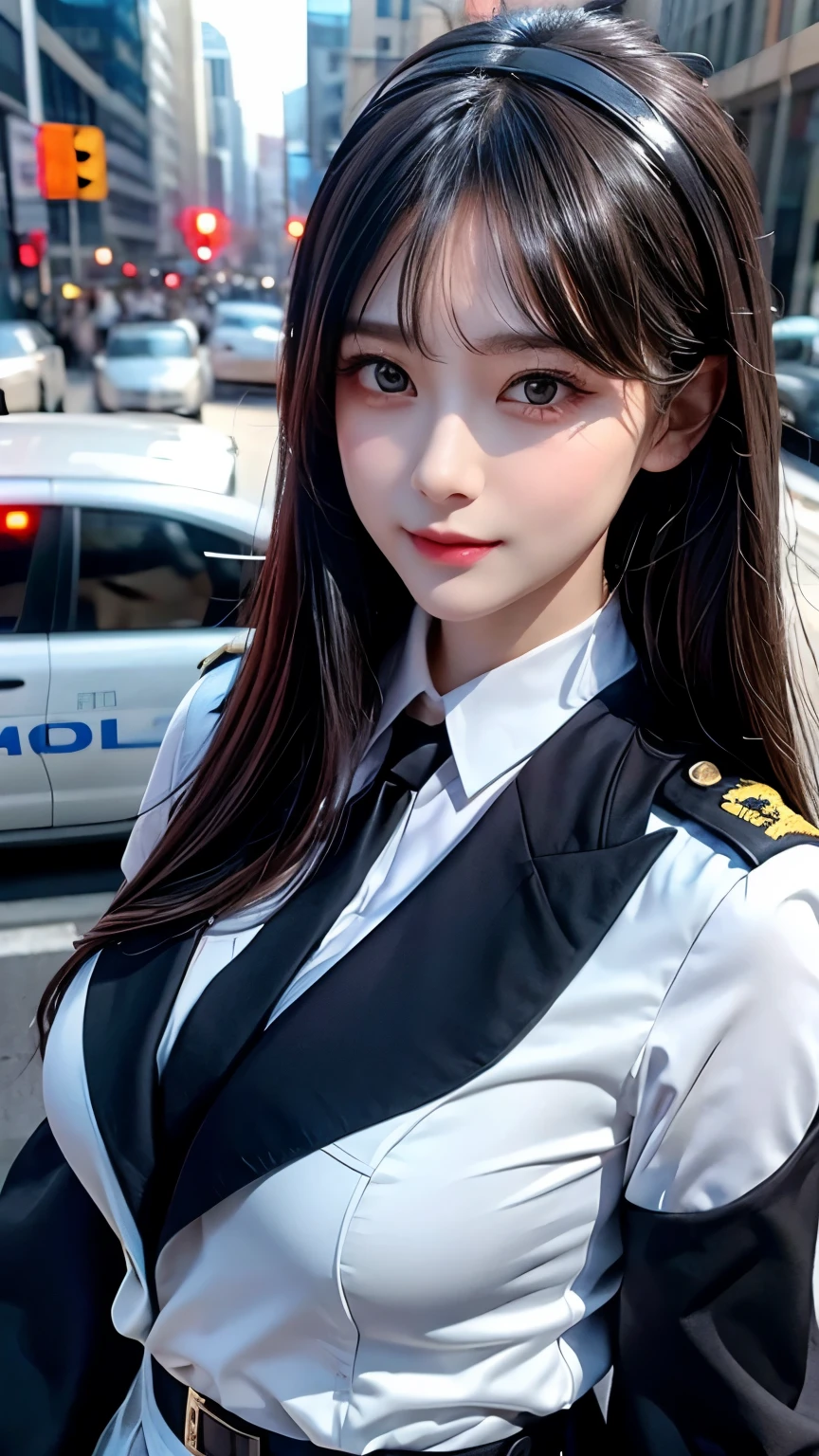 (Hyper-realistic) , (illustratio), (Increase the resolution),(8K), (Most Best Illustration),(extremely detaile), (美丽细致的眼睛),(The face is super detailed), (详细的脸), 独奏,1个Giant Breast Girl, looking at viewert, in the darkness nigth, deep shading, ssmile,cabelos preto e longos,(((Special forces uniforms:1.8)))