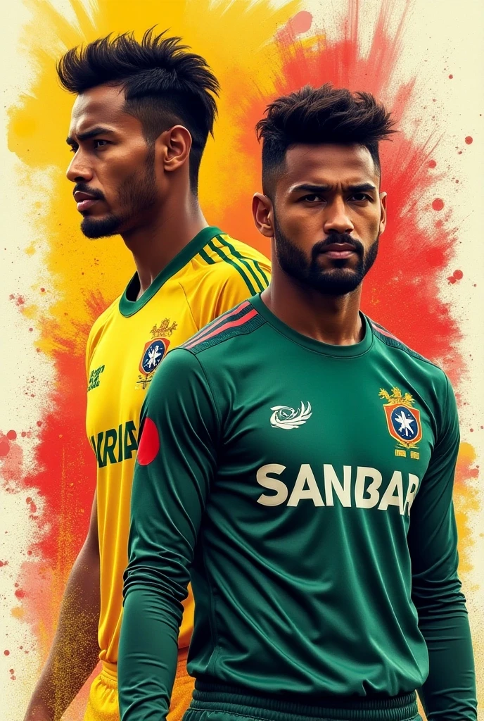 Design Indian football kit with orange and green as primary colours designed by Addidas kits should be classy . Demonstrate a player wearing it and playing on feild