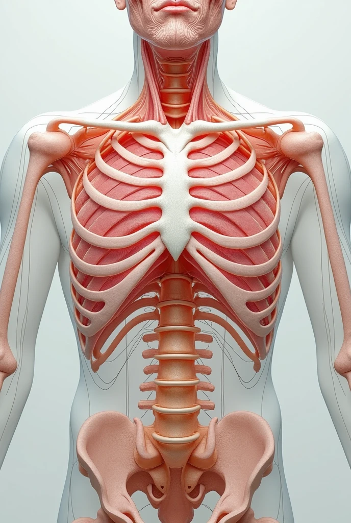 Skeleton,heart,lung,standing attention,simple background 