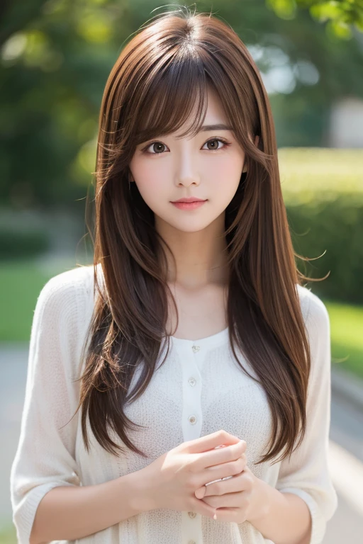 I want to create a photo of an emotion from the Pixar movie. She is happy with long light brown hair with golden highlights., white skin mental health