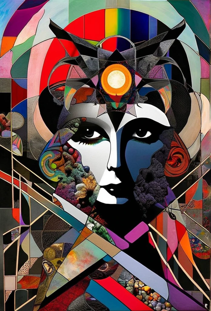 Create an abstract creative arts design using a collage technique ...
