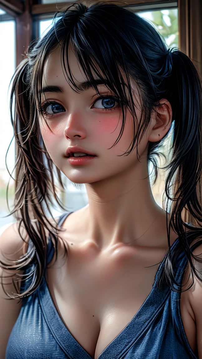 (Giant Invasion), ((Giantess, (Gemini woman), Big Breasts, J-Cup)), (2+girls), (high resolution, Film depiction), Great impact, amazing, Overwhelming destructive power, (((((Looking up at the giantess from the chest where she is))))), Low - Angle, Horror, ((5,Two giantesses from 000ft)), Destroy the city, Destroy a high-rise building, High-rise building collapses, Road collapse, Debris scattered, Rain of debris, The building is falling, An enormous foot descends from above, (The whole giant body falls face down, An enormous hand knocks down skyscrapers, The face of the giantess peering out at the city is incredibly huge.), Invincible smile
