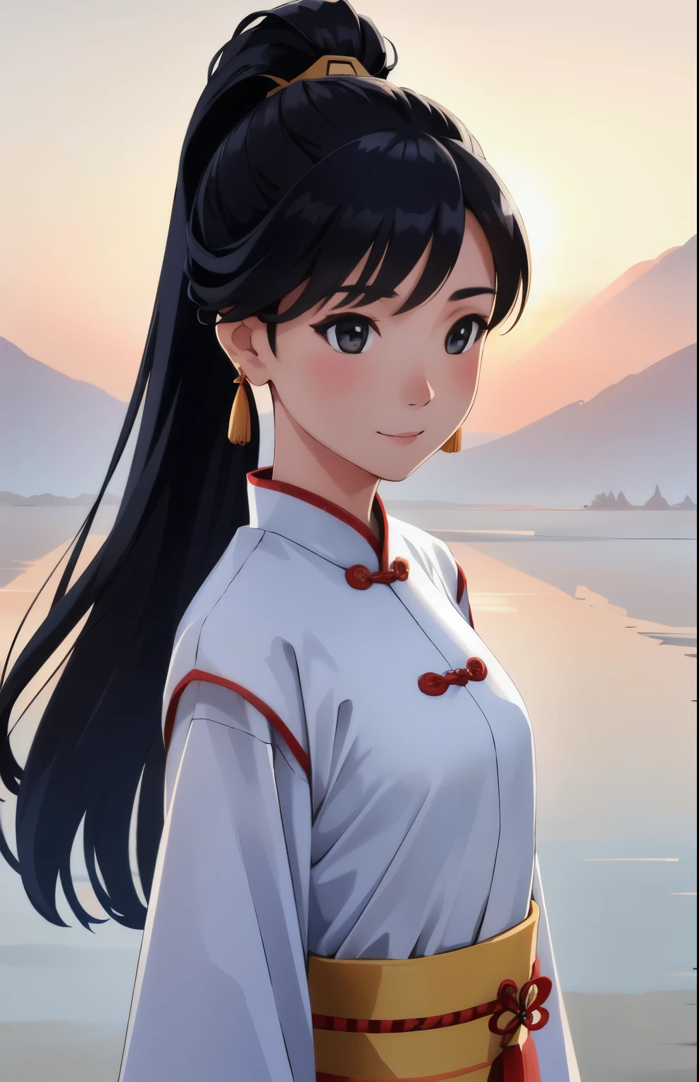 A girl, ancient Chinese costume, whole body, sunshine, clear face, clean white background, masterpiece, super detail, epic composition, ultra HD, high quality, extremely detailed, official art, uniform 8k wallpaper, super detail, 32k,shizuka,hot, Naked
