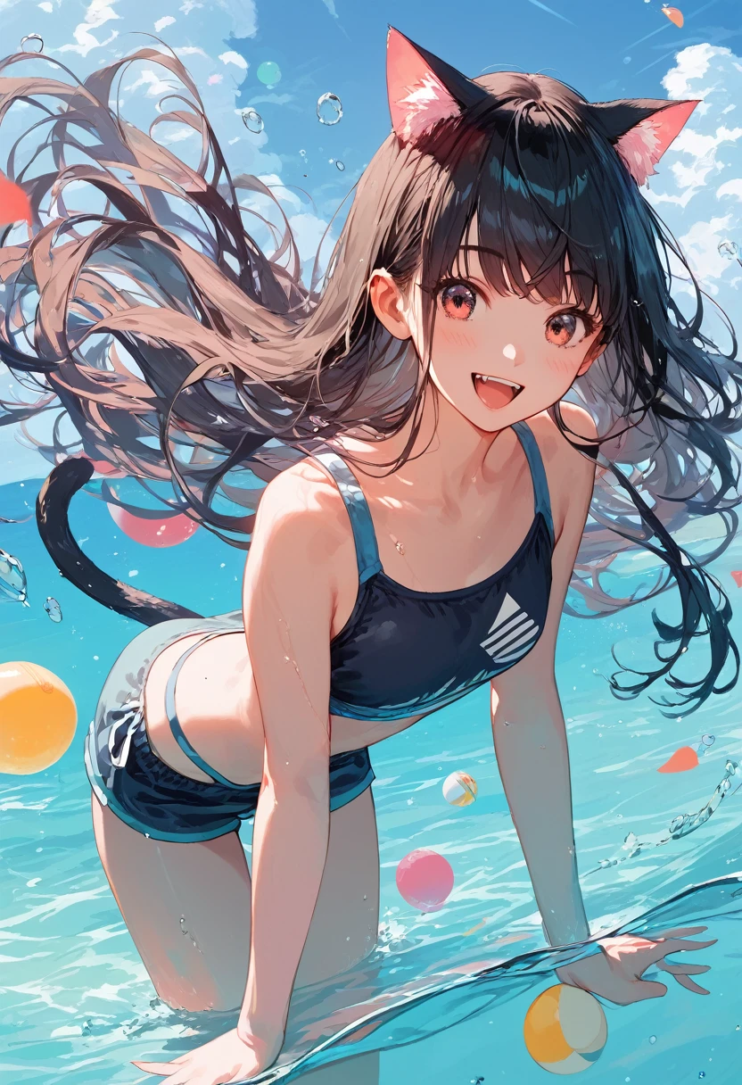 {
"prompt": "A woman anime character sitting in a beach, sneezing. She has long hair flowing in the wind, and is wearing a bikini. The background shows a sunny sky with some clouds, and waves gently crashing on the shore. Her feet soles are visible on the sand, and small footprints are seen behind her. The image should capture the moment of her sneeze, with her eyes closed and a surprised expression on her face. She is facing the image and has the soles of her feet exposed.",
"size": "1024x1792"
}