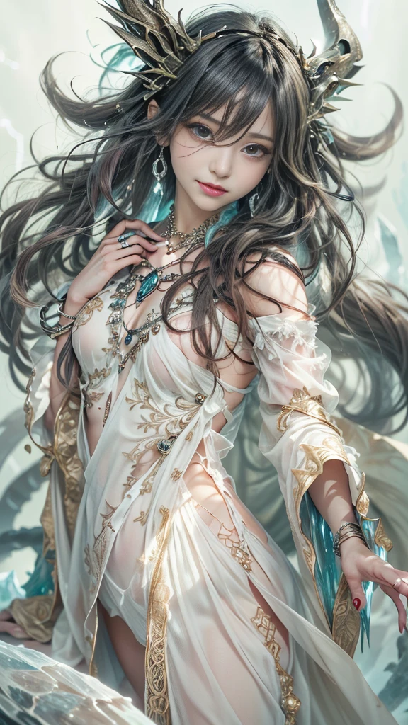 (32k:1.5, highest quality, masterpiece, Ultra-high resolution), (Outdoors at night, Dramatic moonlight:0.9, Mysterious World:1.2, Expressions of sadness:1.0), Side Shot, Fractal Art:1.3, Perfect dynamic composition:1.3, Very detailedな肌と顔の質感:1.3, Dynamic flow of water waves:1.3, Dynamic air flow:1.3, The subject is observed from a distance, elegant and sophisticated:0.5, Fair skin, Incredibly slim body:0.9, Very beautiful face, Water droplets on the skin, (Yoga Wear:1.3, Sit down and meditate:1.3), Very accurate, Very detailed, Big eyes that exude beauty, Beautiful Lips, Unreal atmosphere, Earrings, bracelet