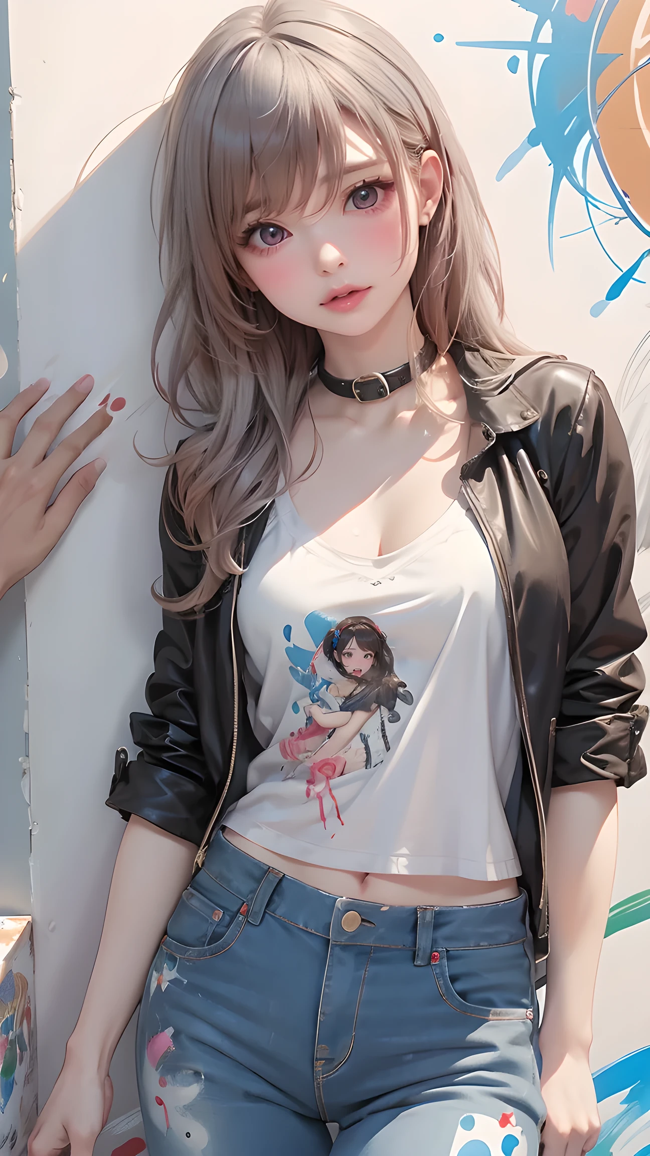 masterpiece, Highest quality, One Girl, beautiful, OK, delicate, Very difficult, detailed, blonde, Jacket, blue eyes, ((masterpiece)), extremely detailed, Highest quality, High resolution, ((at the park)), Bridget, smile,Wet skin and hair, blonde, (White shirt, Torn, No underwear), (Sexually excited expression:0.7), Long Hair, Open ((Perfect body)), Realistic Fashion, High resolutionシステムのdetailed, photo shoot , Sharpness,(((He has many tattoos all over his body)), (((Tight waist))), ((Big Breasts)),((See through))