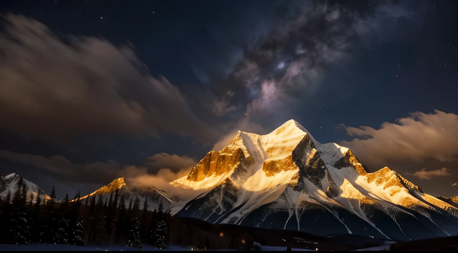 a beautiful moonlit mountain landscape, snow-capped mountains, night sky, full moon, starry sky, serene, tranquil, atmospheric, dramatic lighting, cinematic, ((best quality,4k,8k,highres,masterpiece:1.2),ultra-detailed,(realistic,photorealistic,photo-realistic:1.37)), landscape, nature, environment, outdoors, winter, cold, peaceful, majestic, awe-inspiring, dramatic, moody, ethereal, mystical