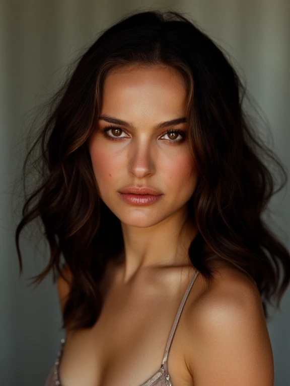 beautiful woman with long dark hair, similar to margot robbie, face in extremely detailed and high quality 4k, facing the camera, perfect lighting on her face, 4k, photorealistic, masterpiece, high quality, extremely detailed, cinematic lighting, dramatic pose, elegant, sensual, center the image, Visual effects, Sound effects, Incredibly detailed and complex, hyper maximalist, elegant, hyper realistic, super detailed, woman posing for a photo, portrait, classy and elegant photo, photo taken from afar