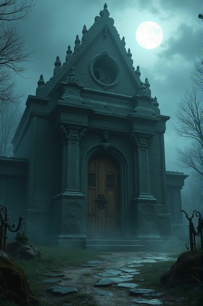 Step 1: Haunted Temple Exterior Prompt: A dark, ancient temple in a ...