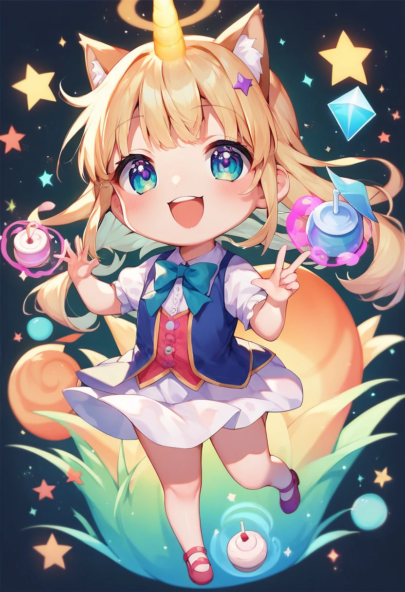 masterpiece, Best Quality, magic使いのお茶会, magic tea party, magic, Chibi, The charming witches, High definition realistic eyes,  happy , Vibrant, colorful,