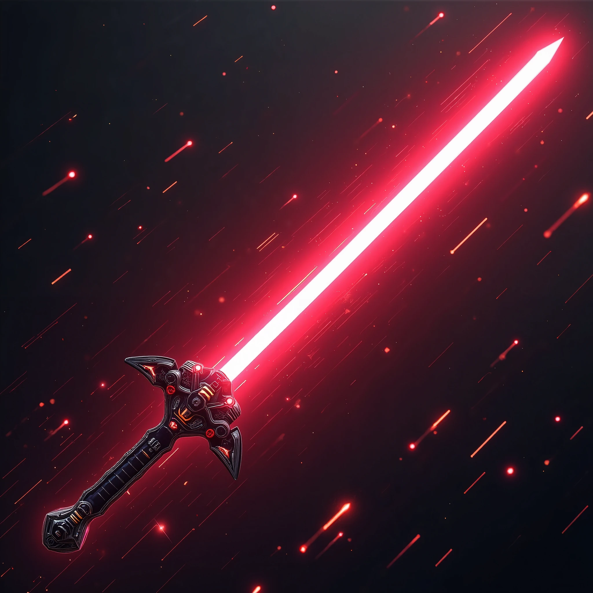 (masterpiece:1.2, best illustration,Super detailed),(Cyberpunk sword design drawing based on red:2.0),(Beam sabre:2.0),(Lightsabre:2.0),(The background is an abstract cyber space :2.0)