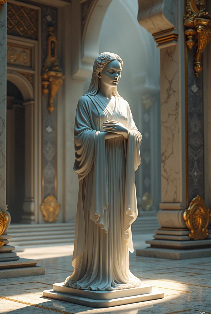 Marble statues arranged in an orderly manner, dark space, Plain black background, Spotlight illuminating the stone statue, high contrast, stone texture, masterpiece, very detailed, highest quality, Highest image quality