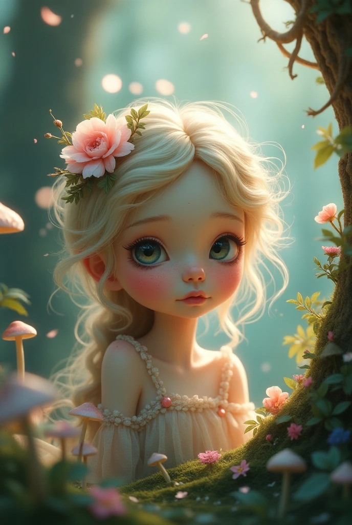 A snail girl, beautiful detailed eyes, beautiful detailed lips, extremely detailed face and features, long eyelashes, wearing a flower crown, sitting in a lush flower garden, colorful vibrant flowers, after a rainstorm, scattered rain droplets, warm golden hour lighting, cinematic composition, highly detailed, photorealistic, 8k, intricate details, glowing skin, flowing dress, serene expression, magical fantasy, ethereal, whimsical, soft pastel colors, delicate, dreamlike
