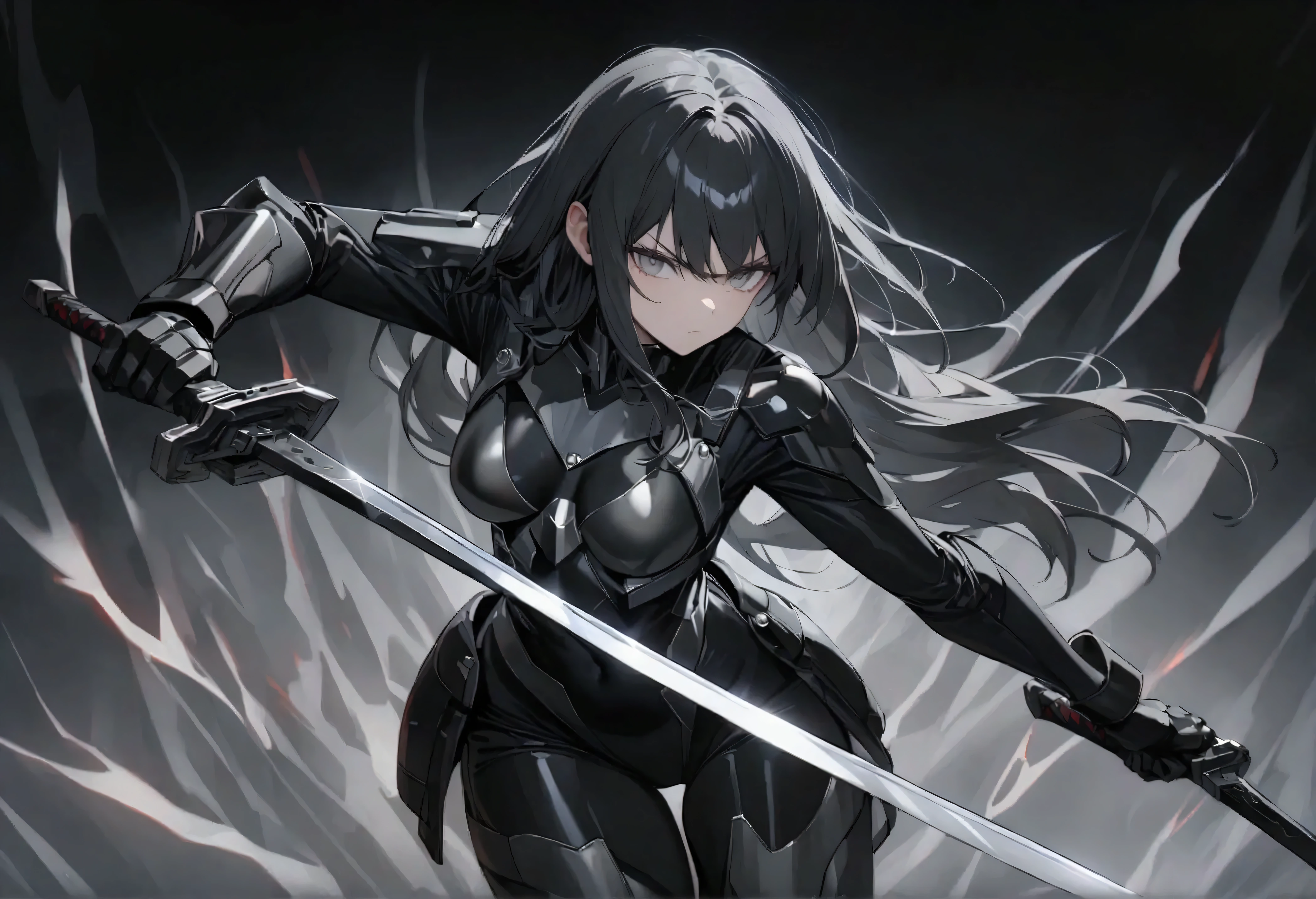v5lcn style,Ink Art,(Highest quality,Tabletop:1.2),(Black and white comic core:1.1),(extremely high contrast),Dark ink,One Girl,Black-haired,Face Shadow、8K,solve,high school girl,Sailor ,
