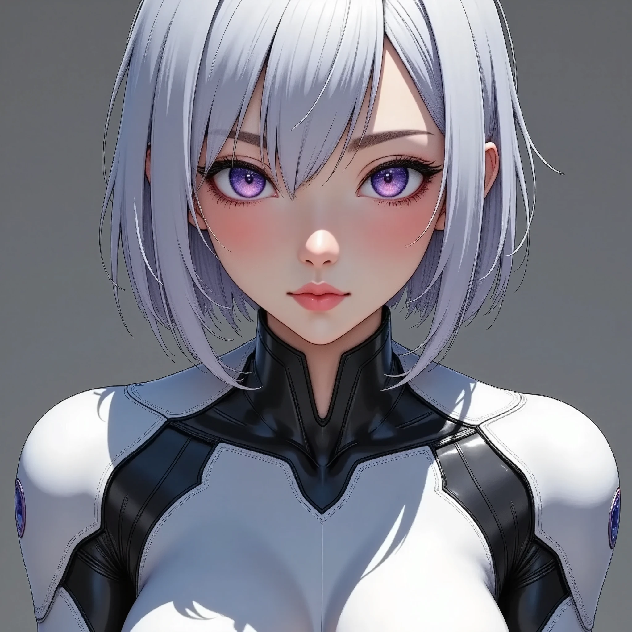 (masterpiece:1.2,Outstanding quality,Milonish, Cinematic Experience,Super detailed), best illustration,8k,wallpaper,( cyberpunk :2.0)(Semi-realistic female android design:2.0),( face up :2.0),( super sexy:2.0),(Beautiful and shining eyes:2.0),( detailed skin texture from fingertip correction:2.0),(Looking up:2.0),(Looking into the camera:2.0),( from above:2.0)