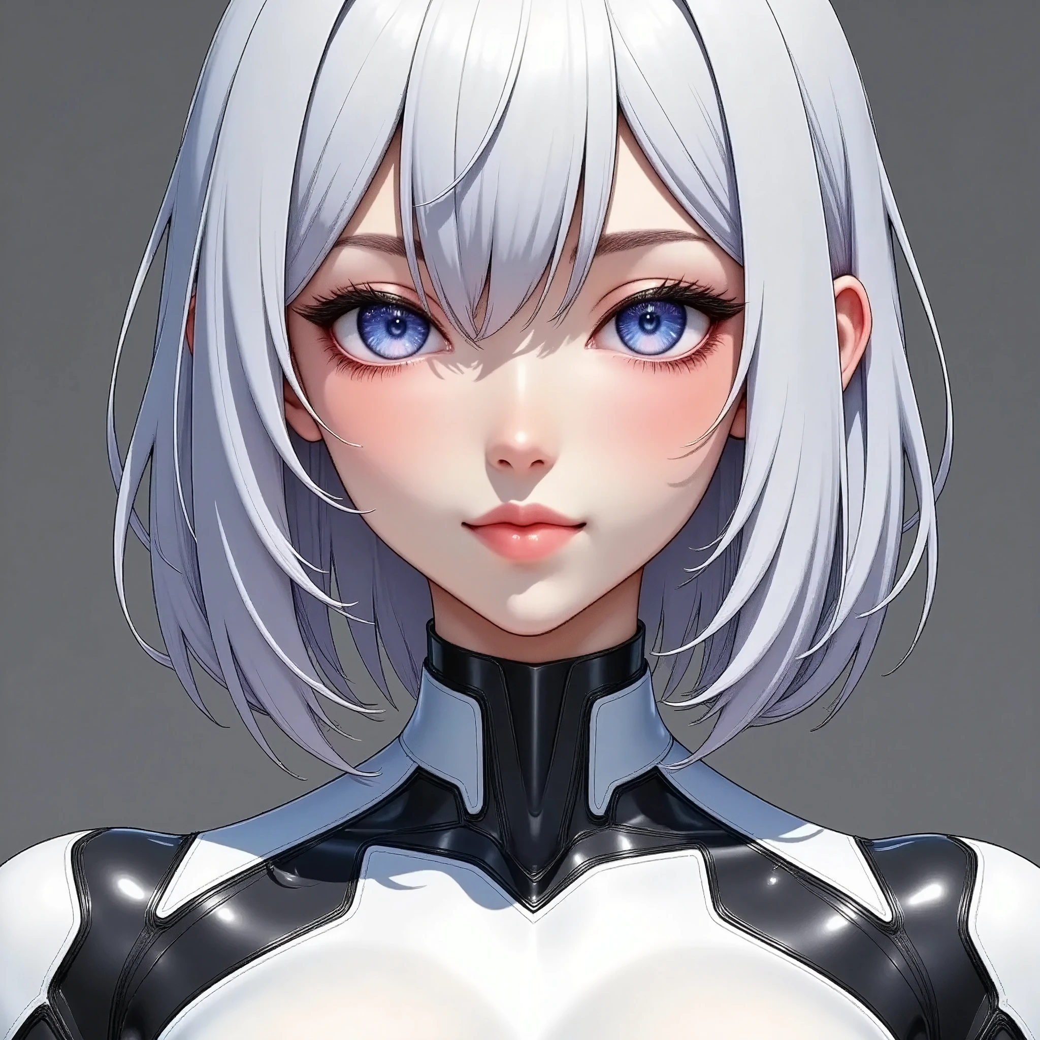 (masterpiece:1.2,Outstanding quality,Milonish, Cinematic Experience,Super detailed), best illustration,8k,wallpaper,( cyberpunk :2.0)(Semi-realistic female android design:2.0),( face up :2.0),( super sexy:2.0),(Beautiful and shining eyes:2.0),( detailed skin texture from fingertip correction:2.0),(The best smile:2.0)