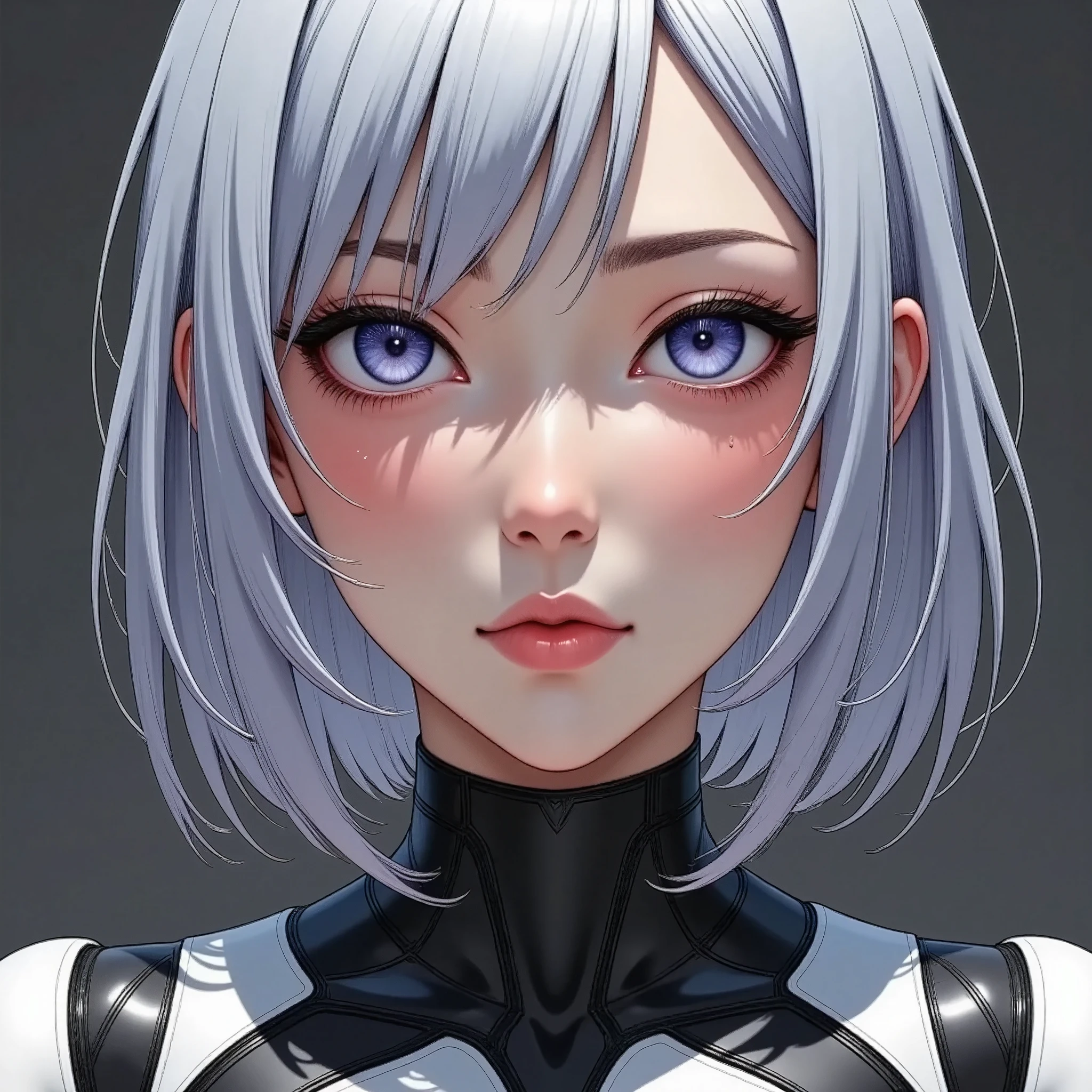 (masterpiece:1.2,Outstanding quality,Milonish, Cinematic Experience,Super detailed), best illustration,8k,wallpaper,( cyberpunk :2.0)(Semi-realistic female android design:2.0),( face up :2.0),( super sexy:2.0),(Beautiful and shining eyes:2.0),( detailed skin texture from fingertip correction:2.0),(Crying face:2.0)