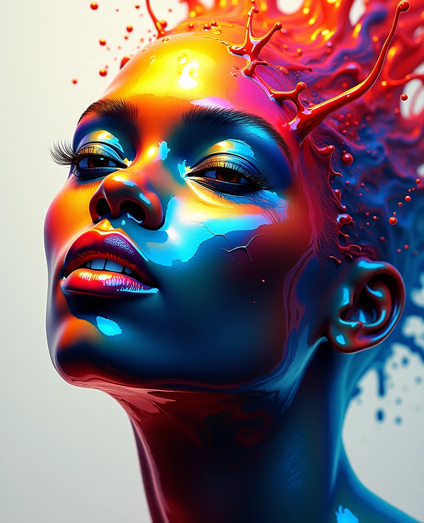 masterpiece,best quality,woman,closed eyes,   splashing,abstract,psychedelic,neon outfit),(creative:1.3),sy3,SMM,fantasy00d, ultra clear
