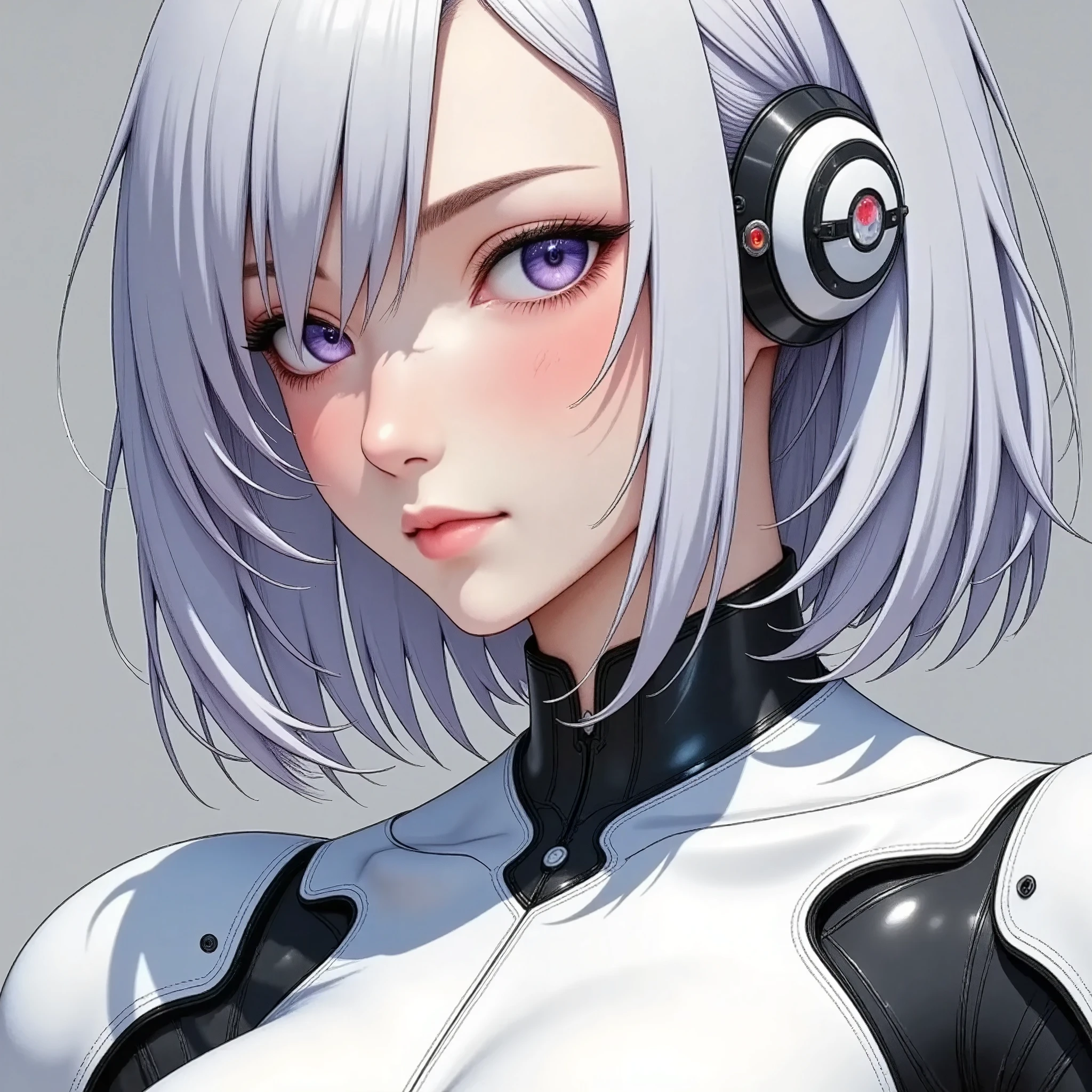 (masterpiece:1.2,Outstanding quality,Milonish, Cinematic Experience,Super detailed), best illustration,8k,wallpaper,( cyberpunk :2.0)(Semi-realistic female android design:2.0),( face up :2.0),( super sexy:2.0),(Beautiful and shining eyes:2.0),( detailed skin texture from fingertip correction:2.0),(smile:2.0)