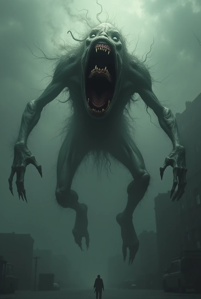 deathia, blurry, a large monster animal standing on the side of a road, on a street at night, hyper real photo, he is traversing a shadowy city, eldritch, real polaroid photo, arachnid, rim lght, lowkey, horror,  <lora:deathia_yiu_v10:0.7>